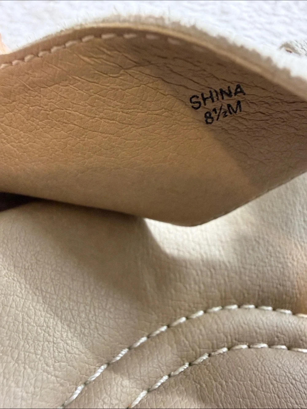 Donald J Pliner Shima Beige Grey Shimmer Cork Wedge Slide Sandals Size 8.5